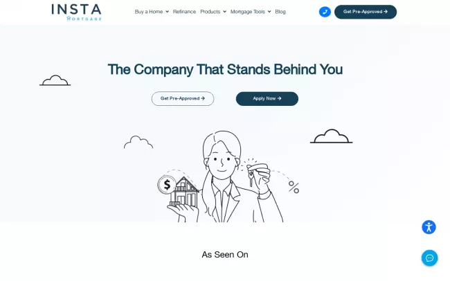 Screenshot of the InstaMortgage Website