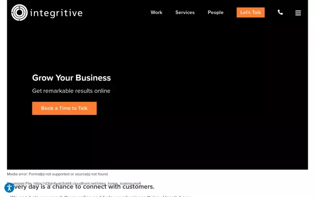 Screenshot of the Integritive Website