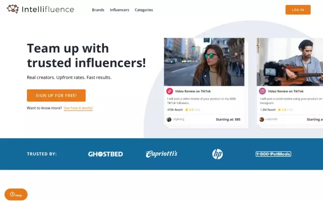Screenshot of the Intellifluence Website