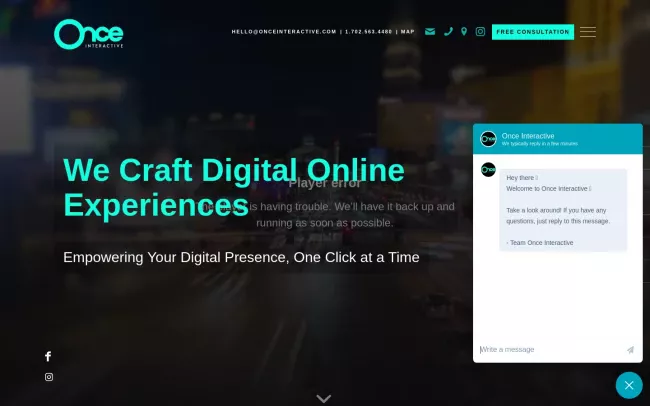 Screenshot of the Once Interactive - Web Design Las Vegas Website