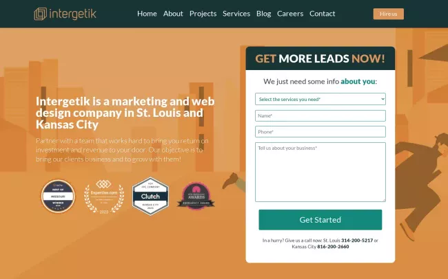 Screenshot of the Intergetik Marketing Solutions Website