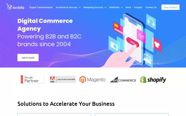 Screenshot of the ioVista, Inc. Website