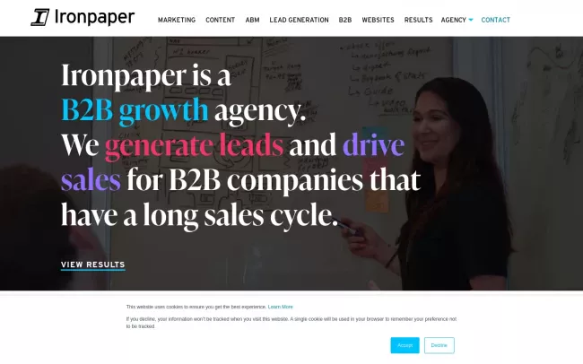 Screenshot of the Ironpaper Marketing Website