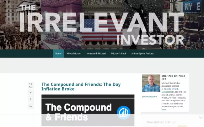 Screenshot of the The Irrelevant Investor Blog