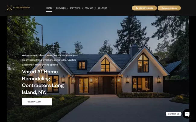 Screenshot of the All Island Home Renovation Website