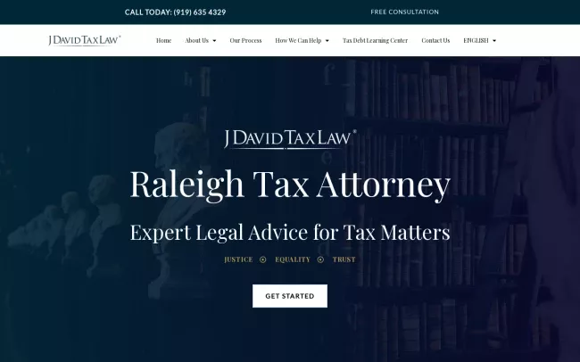 Screenshot of the J. David Tax Law LLC Website