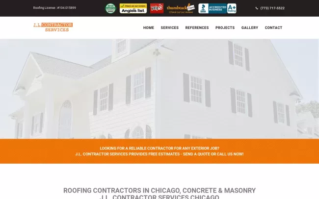 Screenshot of the JL Contractor Services LTD Website