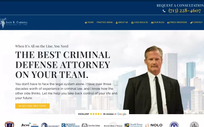 Screenshot of the Jack B. Carroll & Associates Website
