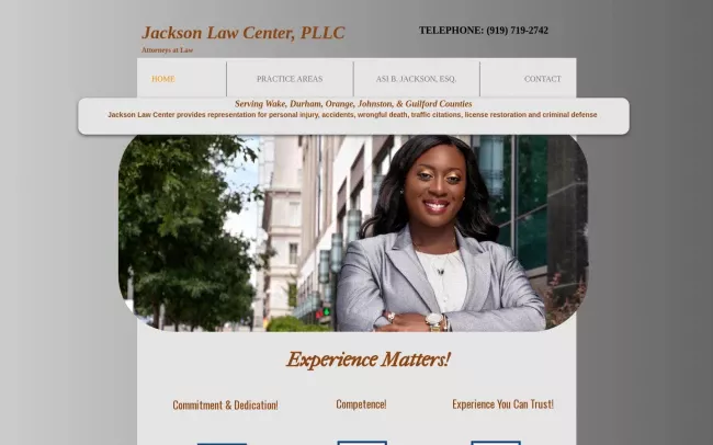Screenshot of the Jackson Law Center Attorneys at Law Website