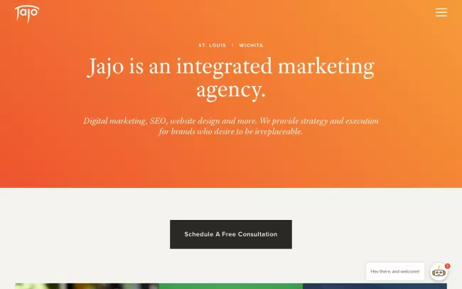 Screenshot of the Jajo Website