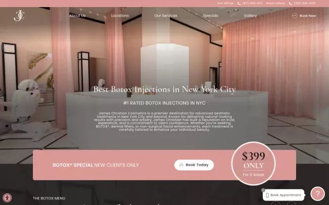 Screenshot of the James Christian Cosmetics Blog
