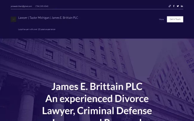 Screenshot of the James E. Brittain PLC Website