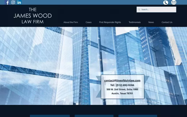 Screenshot of the James Wood Law Firm Website