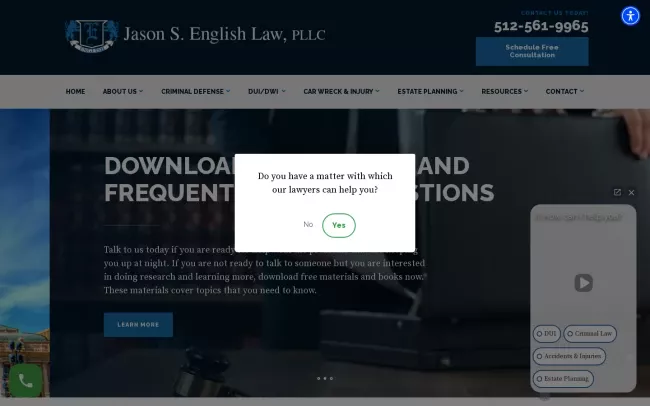 Screenshot of the Jason English Website