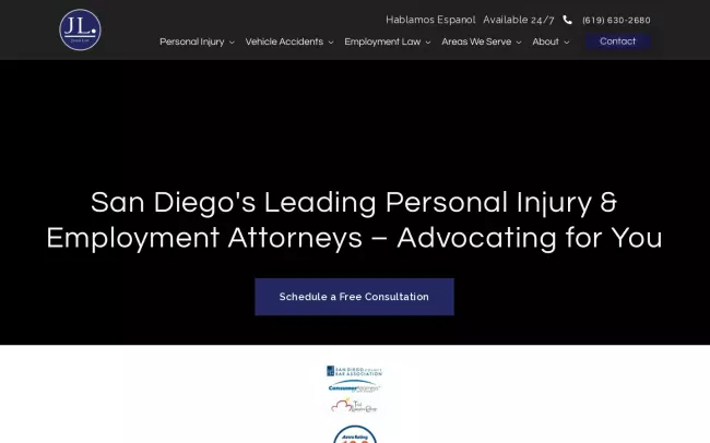 Screenshot of the Jassim Law - Personal Injury and Accident Lawyer Website