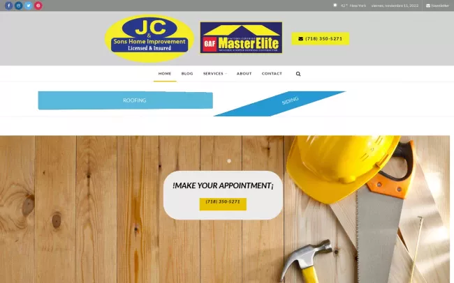 Screenshot of the Jc & Sons Home Improvement Website