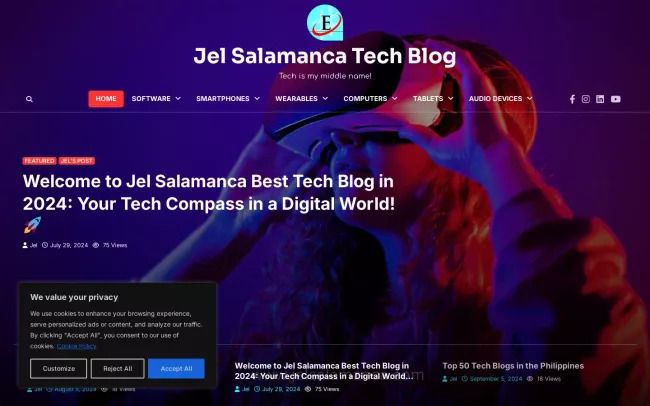 Screenshot of the Jel Salamanca Tech Blog