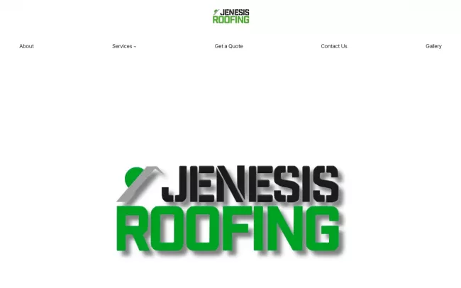 Screenshot of the Jenesis Roofing Website