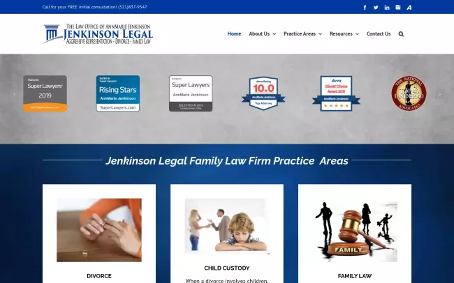 Screenshot of the Jenkinson Legal Website
