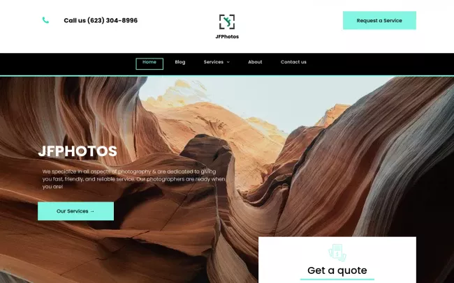 Screenshot of the JFPhotos Website