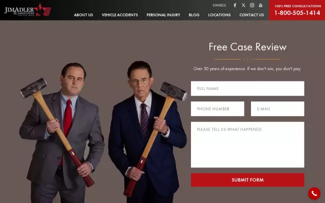 Screenshot of the Jim Adler & Associates - Channelview Website