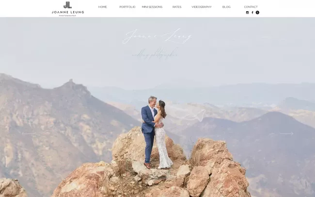 Screenshot of the Joanne Leung Photography Website