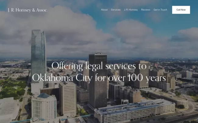 Screenshot of the Joe R Homsey & Associates Website