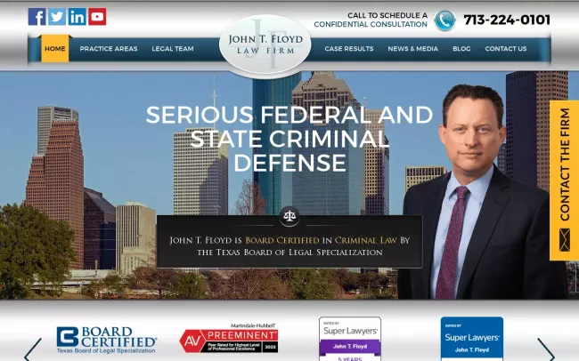 Screenshot of the John T. Floyd Law Firm Website