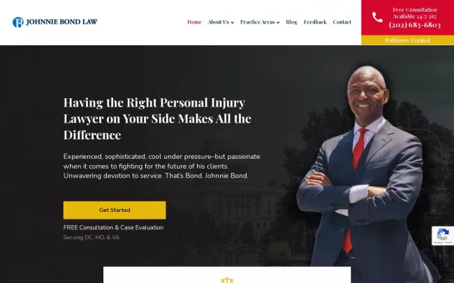 Screenshot of the Johnnie Bond Law Website