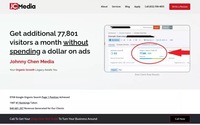 Screenshot of the Johnny Chen Media Website