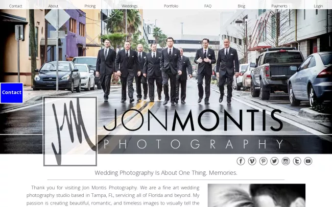 Screenshot of the Jon Montis Photography Website
