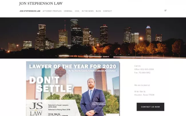 Screenshot of the Jon Stephenson Website