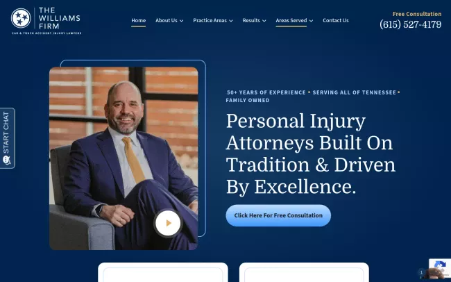 Screenshot of the Jonathan Williams Website