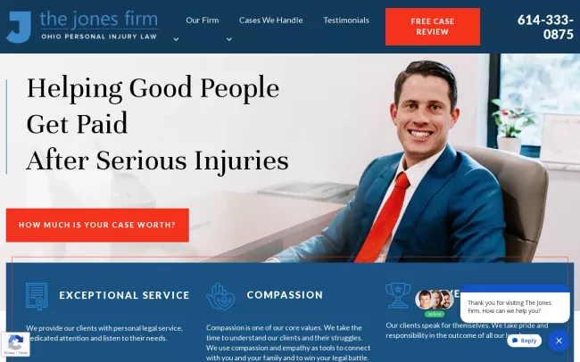 Screenshot of the The Jones Firm - Car Accident Lawyer & Personal Injury Attorney Website