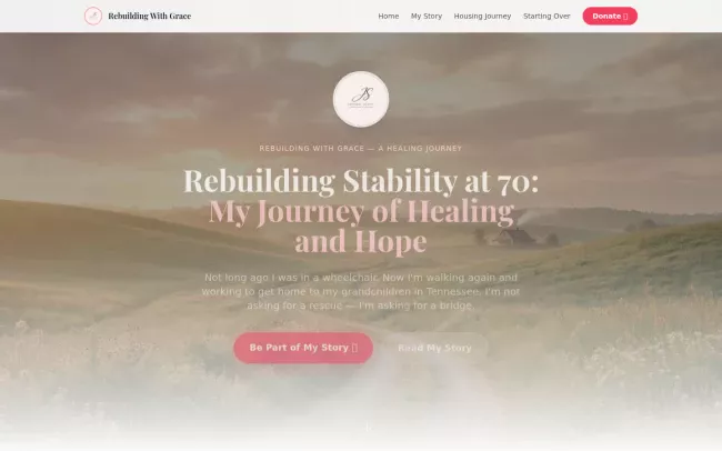 Screenshot of the Jonine Scott | Healing, Hope & Rebuilding Stability at 70 Website