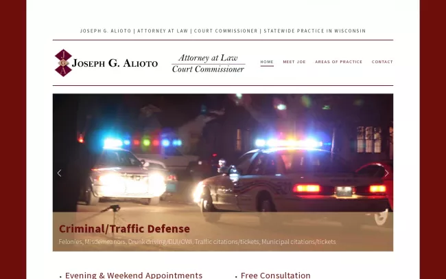 Screenshot of the Joseph G Alioto, Attorney At Law Website