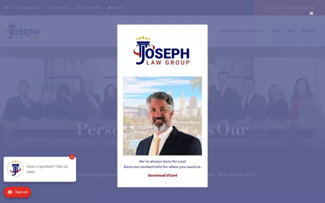 Screenshot of the Joseph Law Group, LLC Website