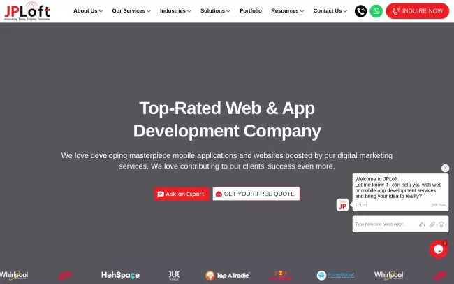 Screenshot of the JPLoft Website