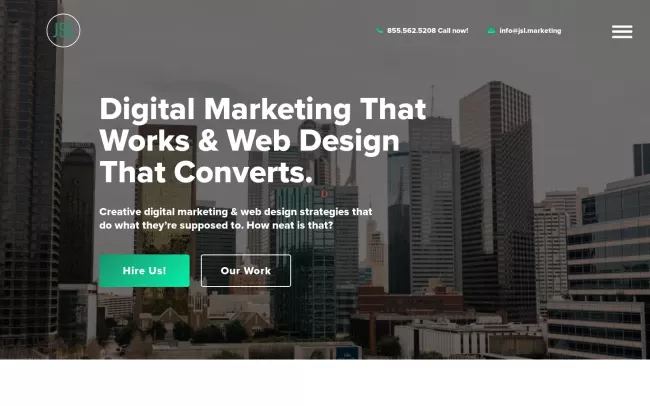 Screenshot of the JSL Marketing & Web Design Website