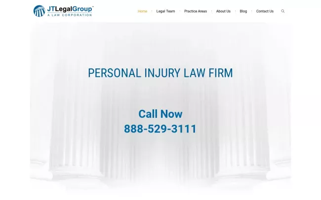 Screenshot of the JT Legal Group, APC Website