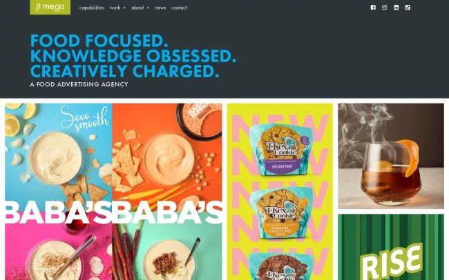 Screenshot of the JT Mega Food Advertising Website