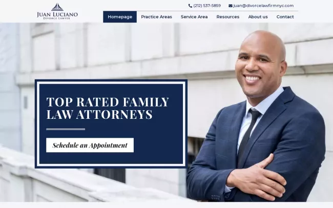 Screenshot of the Juan Luciano Divorce Lawyer - Manhattan Website