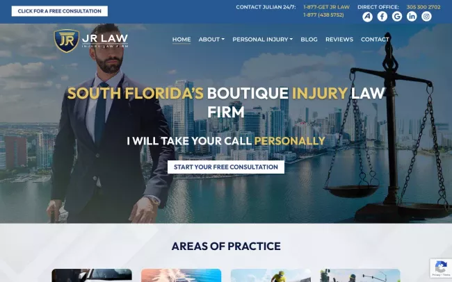 Screenshot of the Julian Rudolph Law, P.A. Website