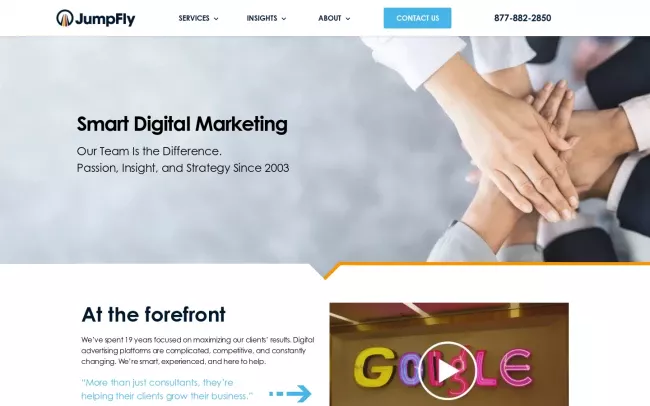 Screenshot of the JumpFly Website