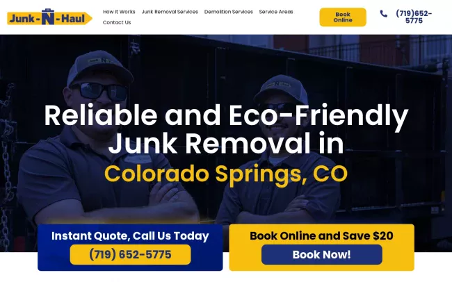 Screenshot of the Junk-N-Haul Website