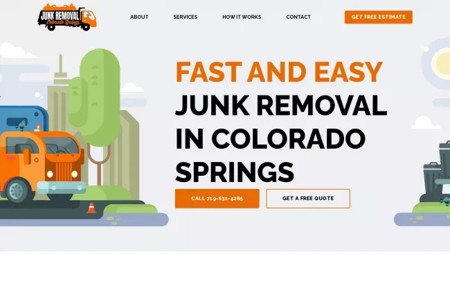 Screenshot of the Junk Removal Colorado Springs Website