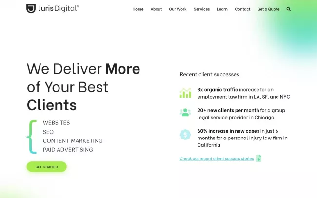 Screenshot of the Juris Digital Website
