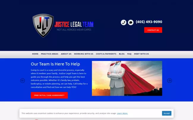 Screenshot of the Justice Legal Team PLLLP Website