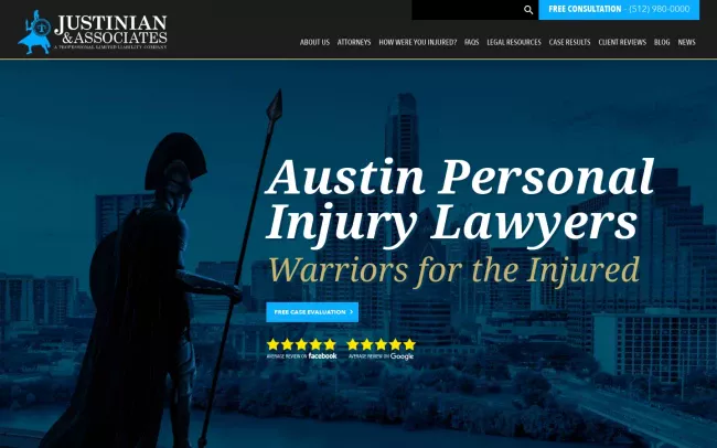Screenshot of the Justinian & Associates PLLC Website