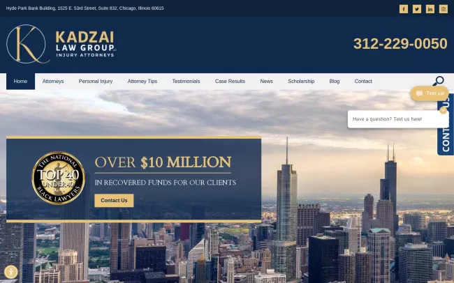 Screenshot of the Kadzai Law Group, LLC Website